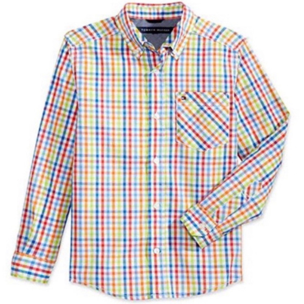 • TOMMY HILFIGER • boys graham plaid shirt •